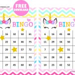 FREE Printable Unicorn Bingo Cards For Printing