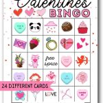 Free Valentine s Bingo Printables 24 Cards The