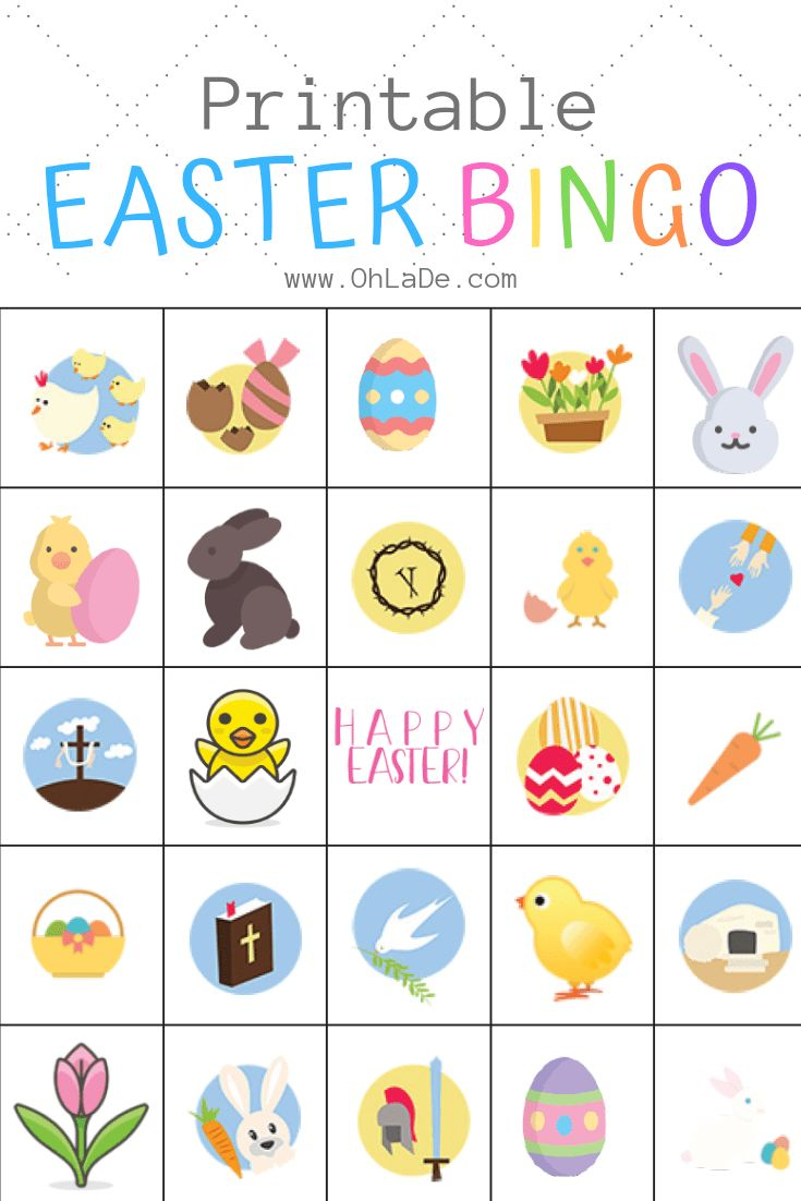 Fun Printable Easter Bingo Game OhLaDe Easter Bingo 