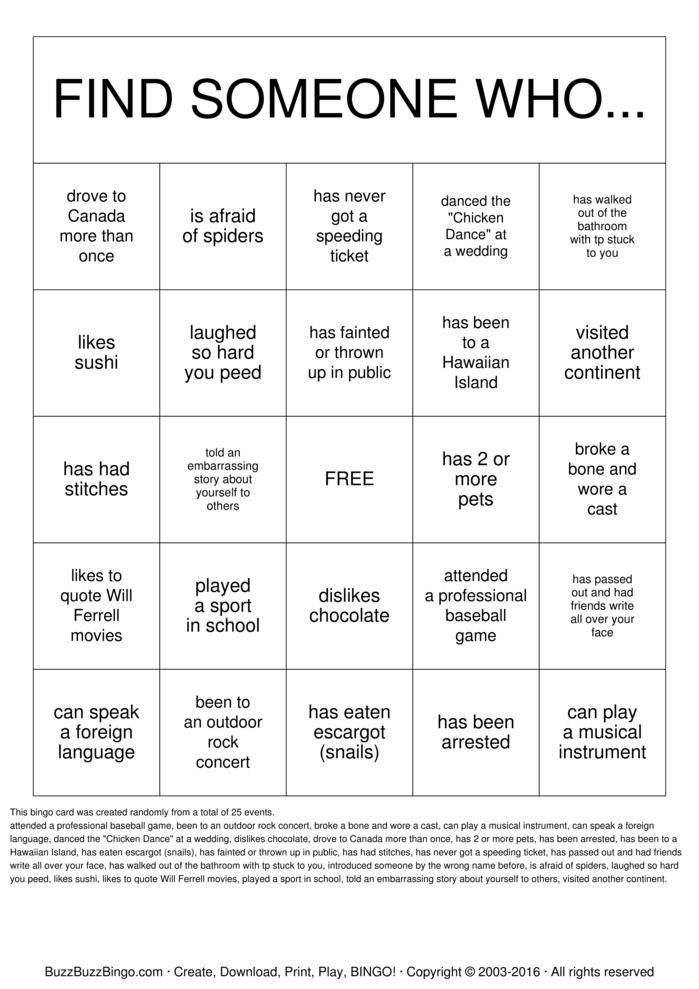 Getting To Know You Bingo Cards To Download Print And 