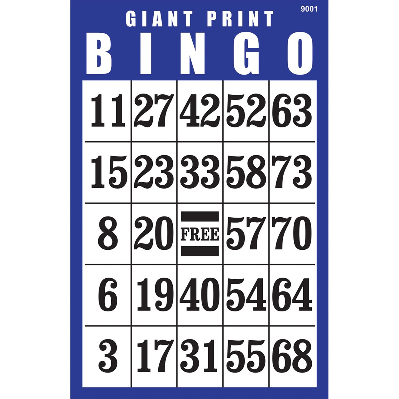 Giant Print BINGO Card Blue Walmart Walmart