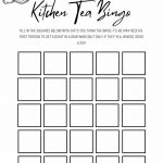 Gorgeous Main Squeeze Kitchen Tea Bingo Printable Game Cards