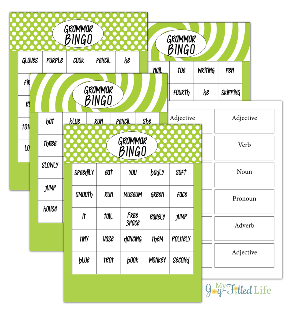 Grammar Bingo FREE Printable My Joy Filled Life