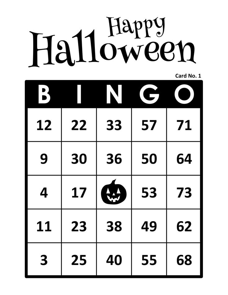 Halloween Bingo Cards 1000 Cards 1 Per Page Immediate 