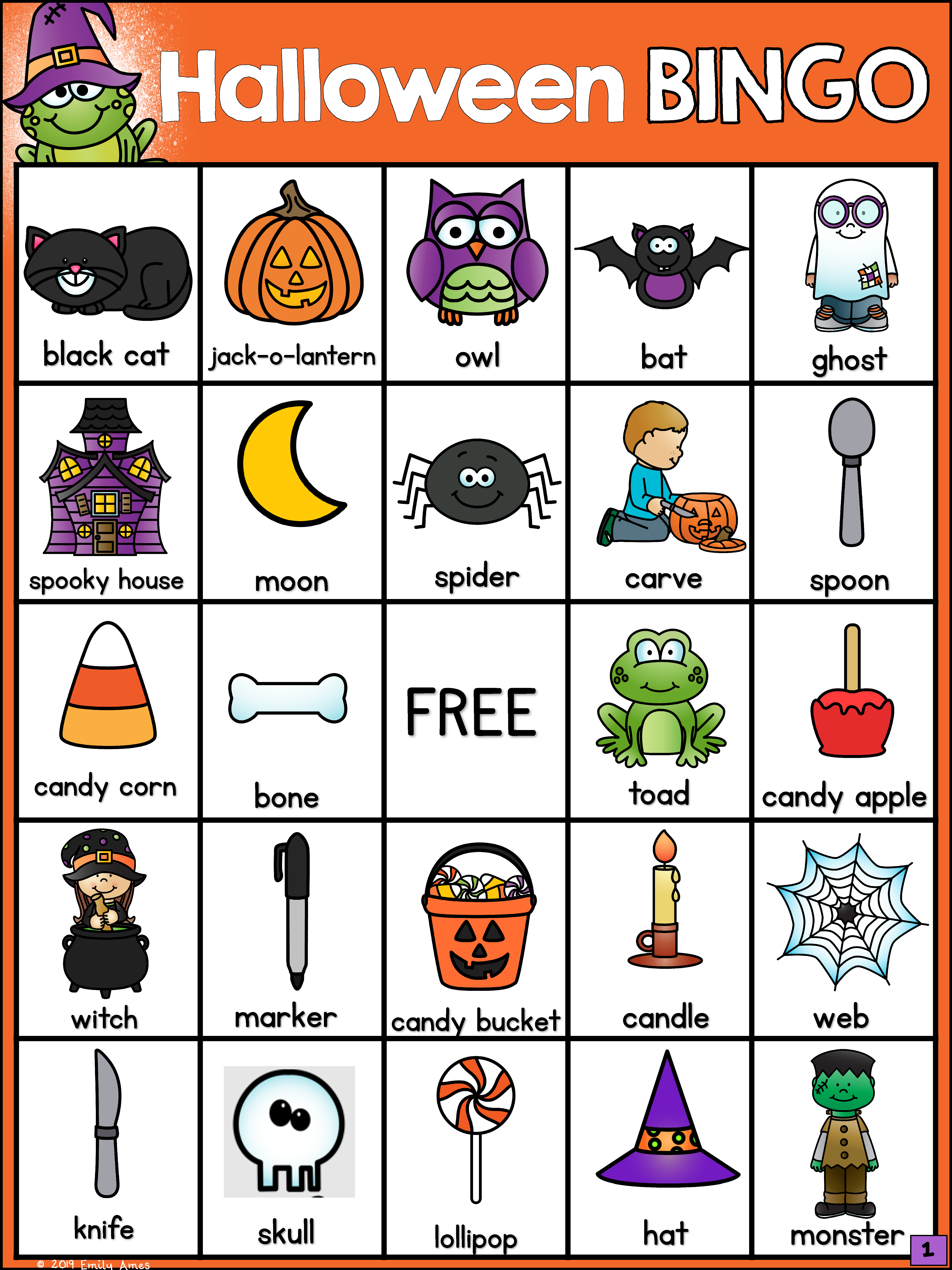 Halloween Bingo With Halloween Vocabulary And Kid friendly 
