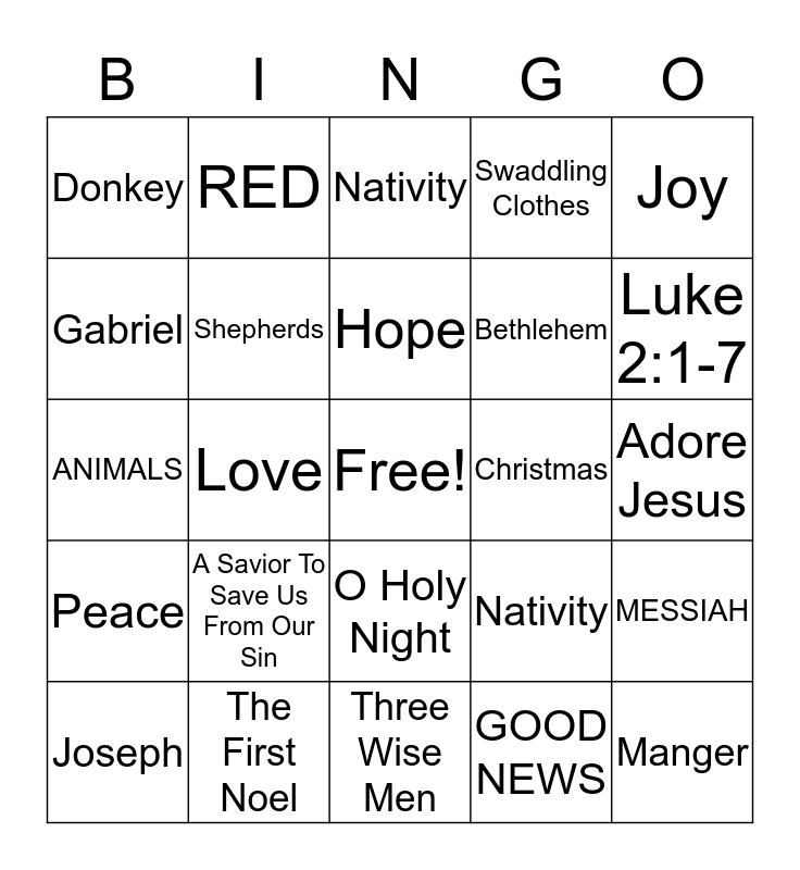 HAPPY BIRTHDAY JESUS Bingo Card