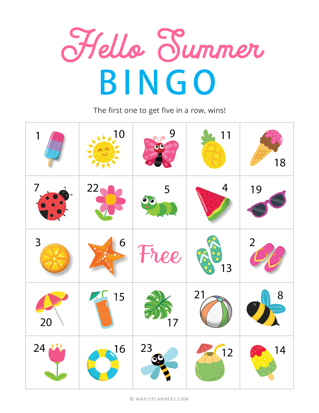 Hello Summer Bingo Cards Download Free Printables Hello Summer Bingo Cards Download Free Printables
