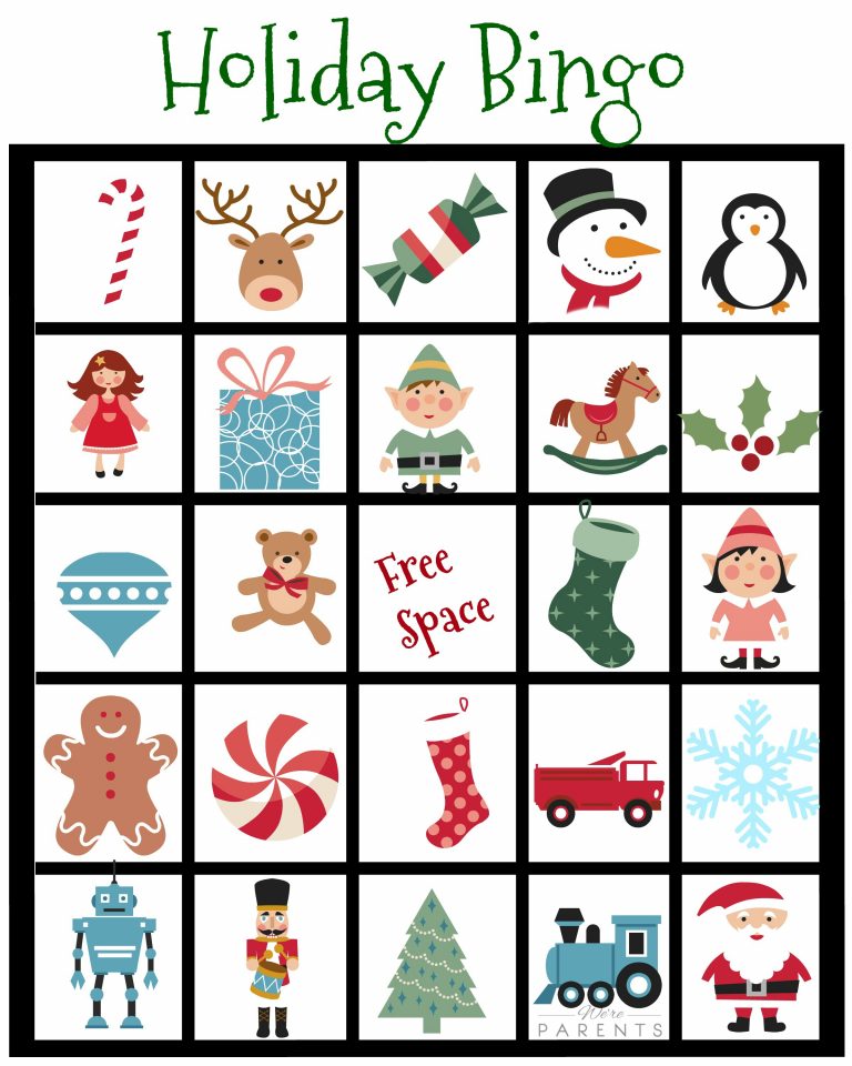 Holiday Bingo Card Printable For Kids We re Parents