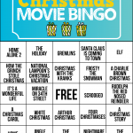 Holiday Movie Christmas Bingo Game Christmas Bingo Cards