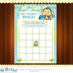 Items Similar To Blue Boy Monkey Bingo Game Printable Card
