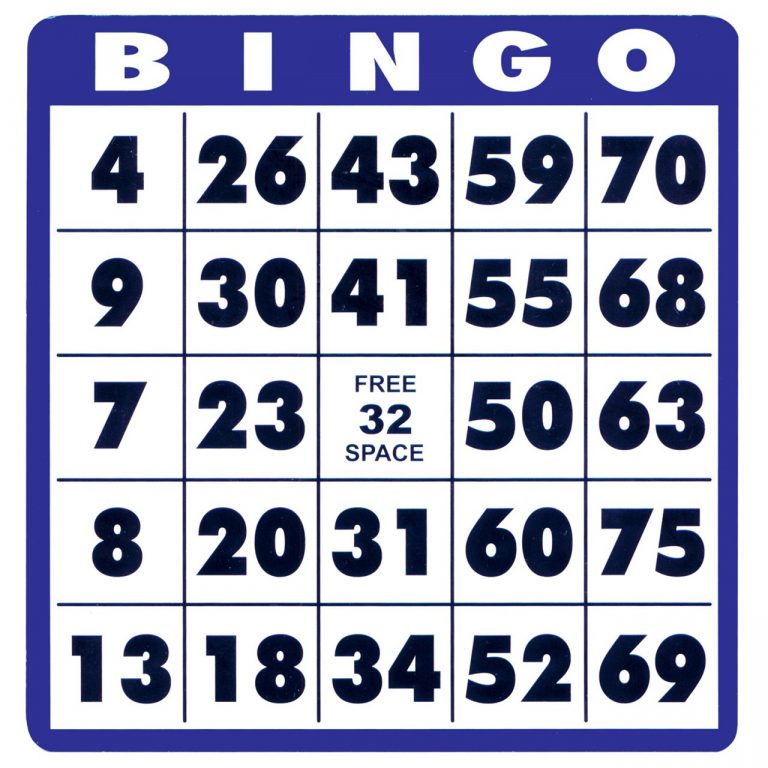 Large Print Bingo Cards For Seniors Printable Printable