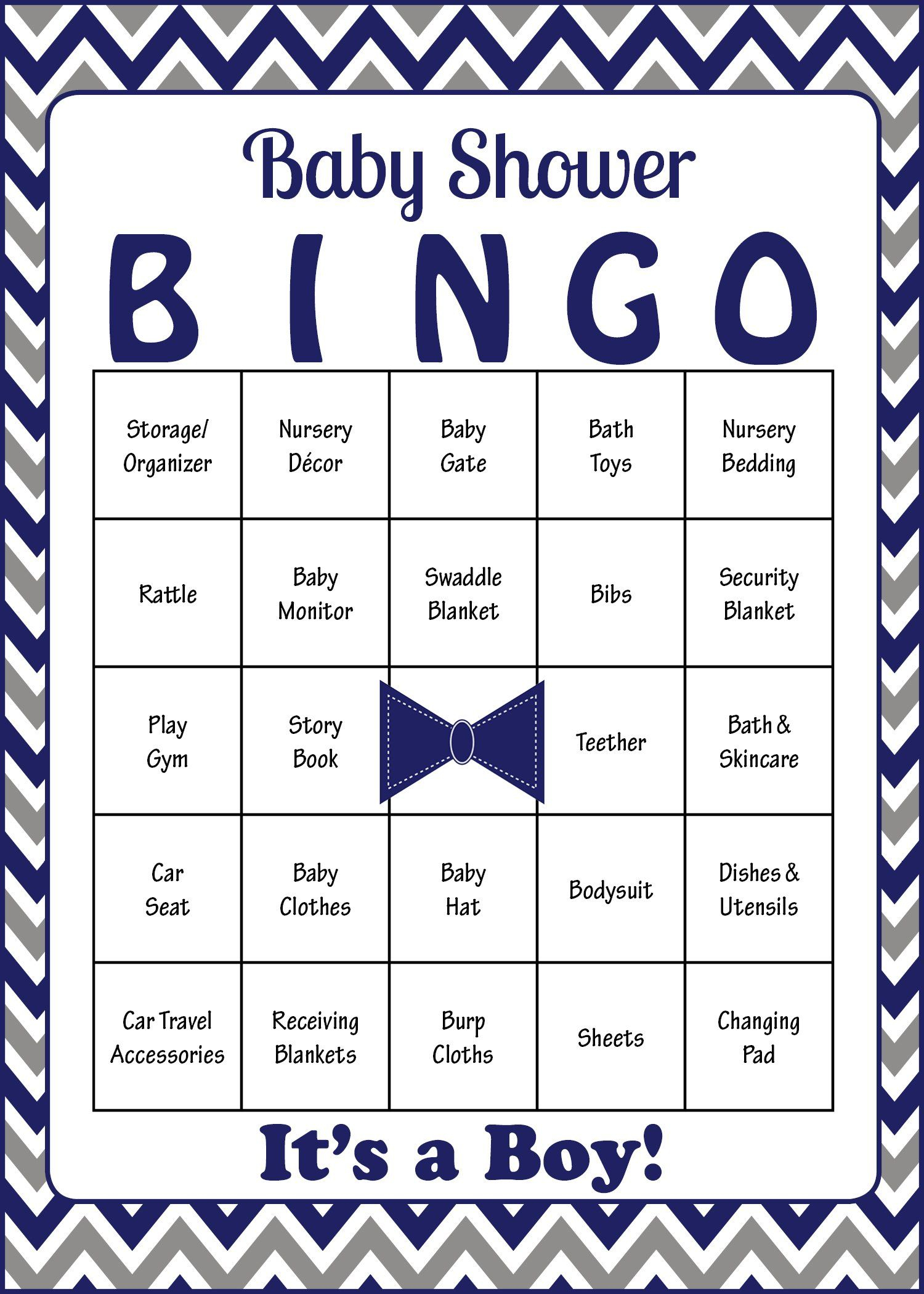 Little Man Baby Bingo Cards PRINTABLE DOWNLOAD 