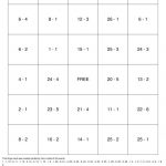 Math Subtraction Bingo Cards To Download Print And Customize