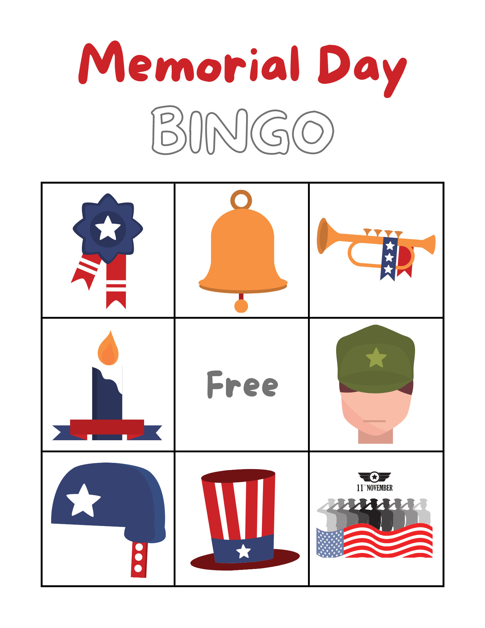 Memorial Day Bingo Printable 3×3 Sprankel Online Memorial Day Bingo Printable 3x3 Sprankel Online