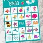 Mermaid Birthday BINGO Cards Under The Sea First Birthday