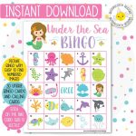 Mermaid Under The Sea Printable PDF Bingo Cards 30