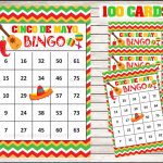 Mexican Fiesta Bingo 100 Cards Printable Cinco De Mayo