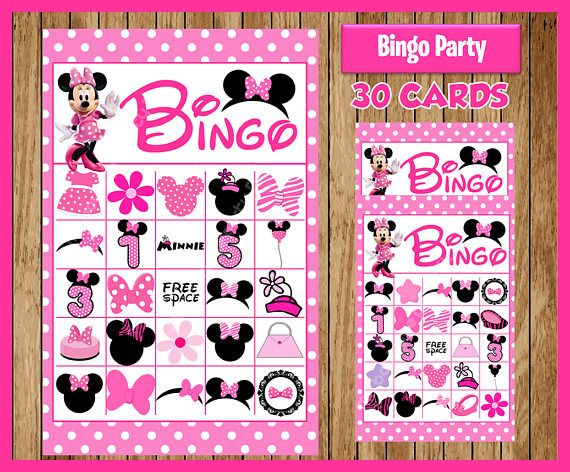 Minnie Mouse Bingo Game Printable 30 Different Cards 