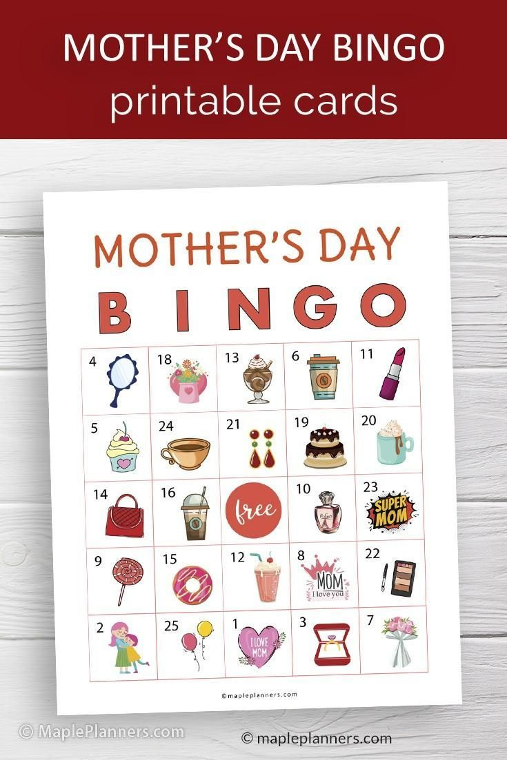 Mothers Day Bingo Printable Fun Mother s Day Activities 