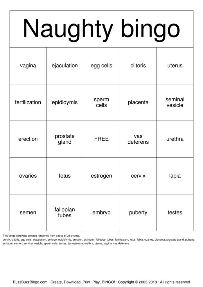 Naughty Bingo Bingo Cards To Download Print And Customize