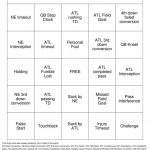 New England Patriots Superbowl Bingo Printable Bingo