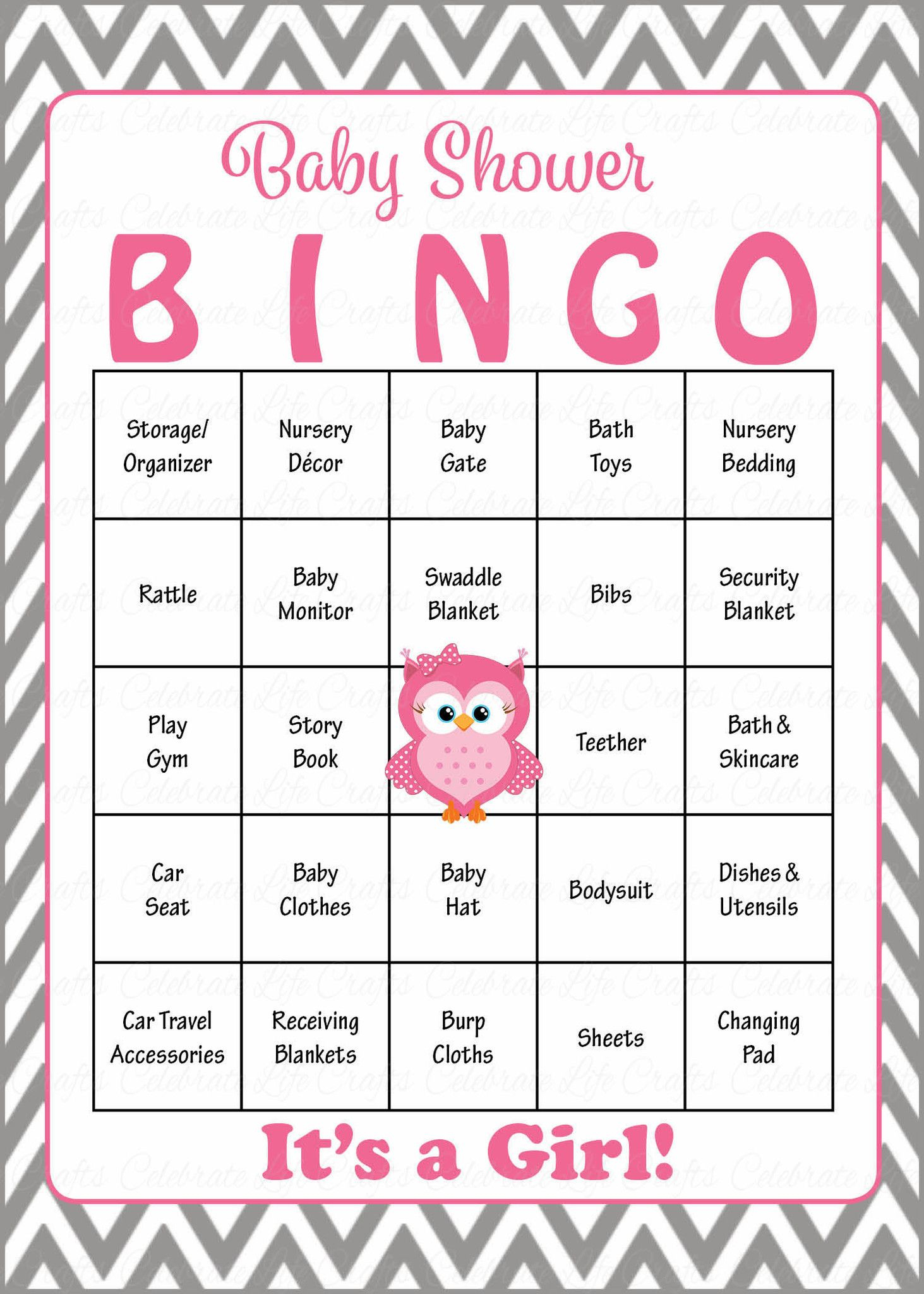 Owl Baby Bingo Cards Printable Download Prefilled 