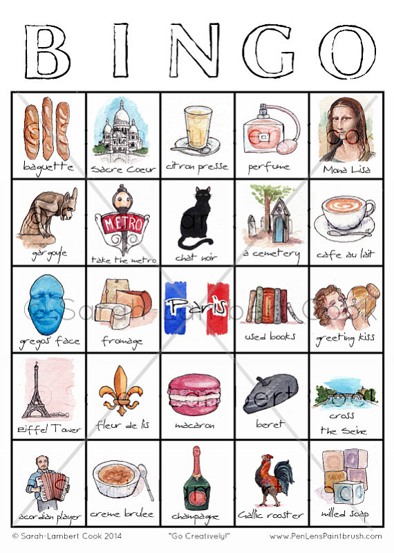 Paris Travel Bingo Printable Travel Bingo Card Digital 