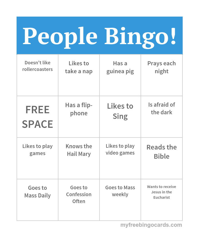 People Bingo Human Bingo Free Printable Bingo Cards 