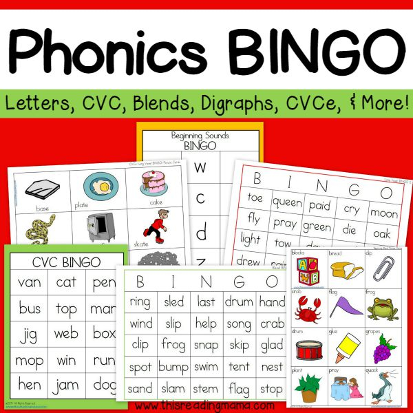 Phonics Bingo Pack This Reading Mama