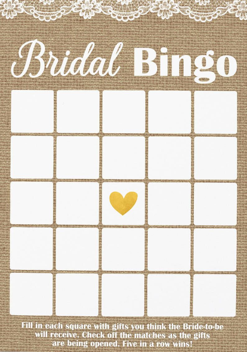 Pin On Bridal Shower Printable Bingo Cards