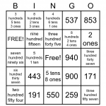 Place Value Bingo Card