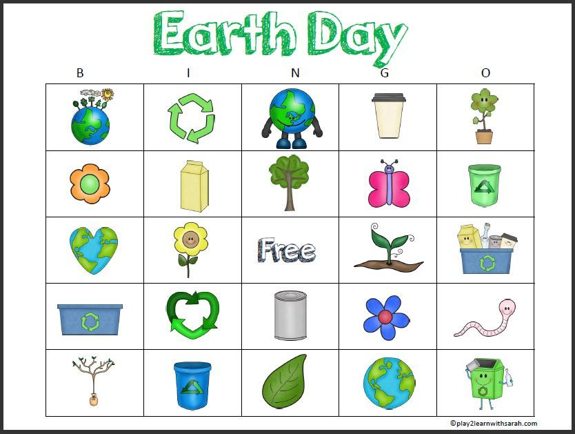 Play2learnwithsarah Bingo Cards Earth Day Crafts 