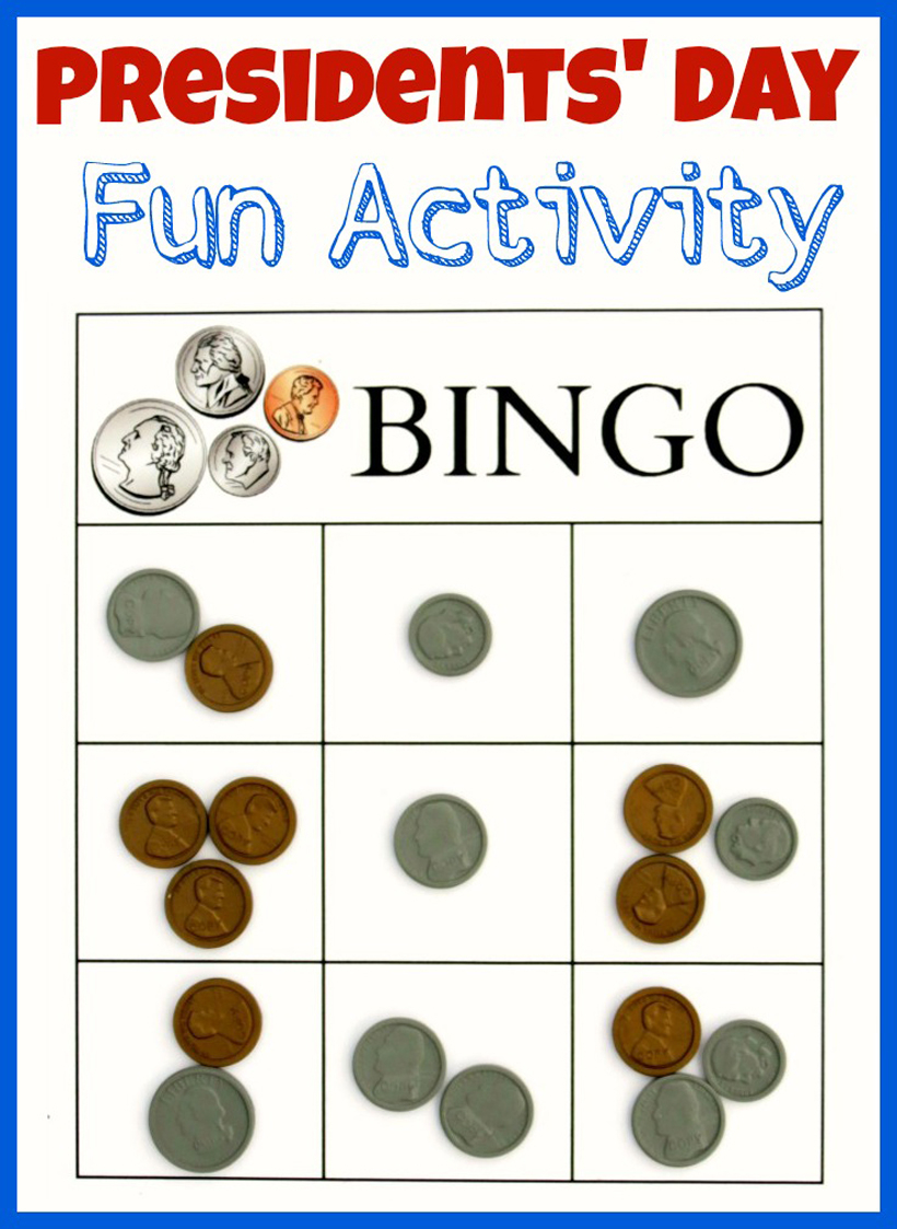 Presidents Day Bingo Activity Printable For Kids 
