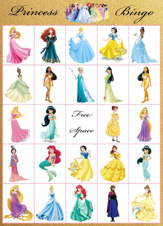 Princess Bingo 12 Card In 2021 Disney Princess Costumes 