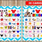 Printable 20 Mickey Mouse Bingo Cards Printable Mickey Mouse