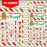 Printable 30 Christmas Bingo Cards Printable Christmas