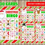 Printable 30 Christmas Bingo Cards Printable Christmas Bingo