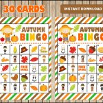 Printable 30 Fall Autumn Bingo Cards Printable Harvest