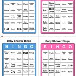 Printable Baby Shower Bingo 50 Cards Pink And Blue