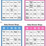 Printable Baby Shower Bingo 50 Cards Pink And Blue