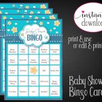 Printable BABY SHOWER Bingo Game Blue And Yellow Baby Boy