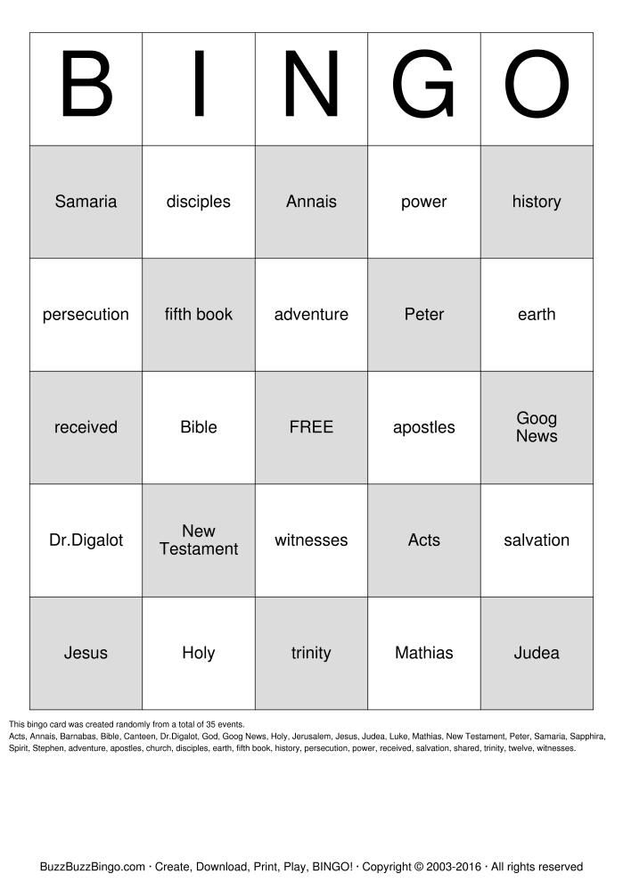 Printable Bible Bingo Cards Armor Of God Bingo Cards Bingo