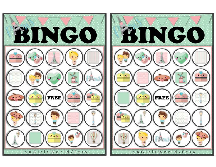 Printable Bingo Cards Paris Theme In 2020 Bingo Cards 