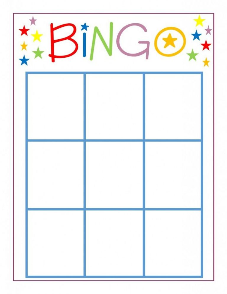 Printable Blank Bingo Card Grid For 15 Words Only