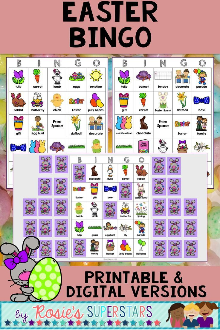 Printable Easter Bingo Game Cards Teachers Pay Teachers 