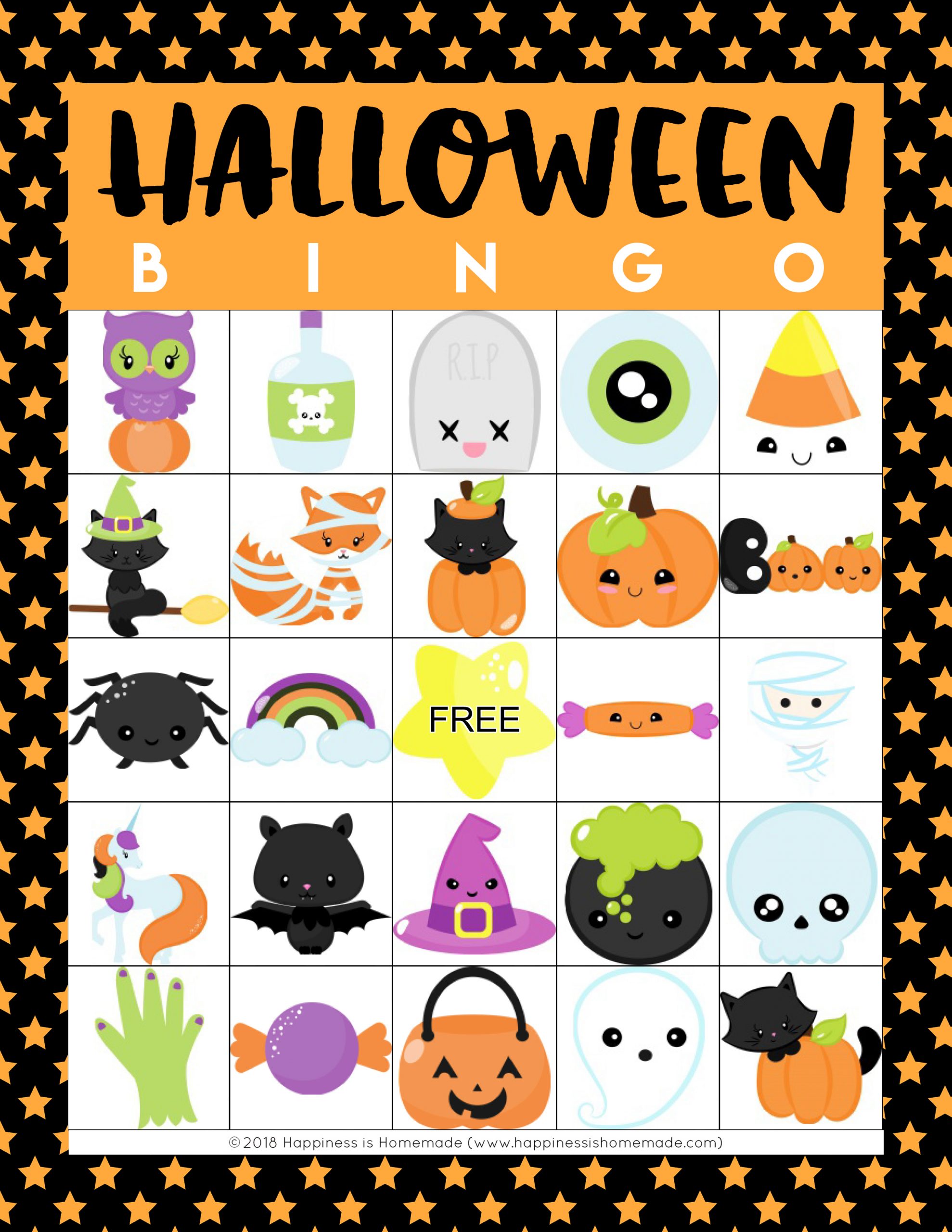 Printable Halloween Bingo Cards Happiness Is Homemade