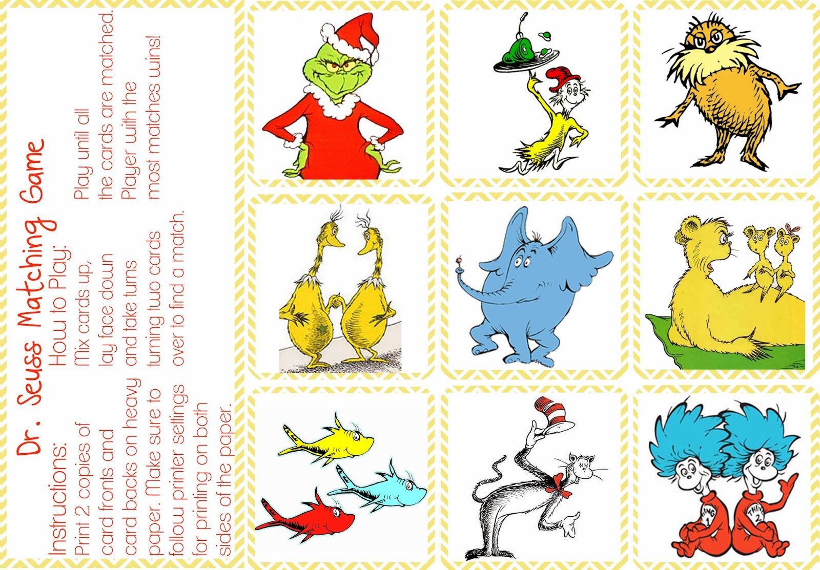 Printable Lowercase Dr Seuss Bingo Cards Printable Bingo 