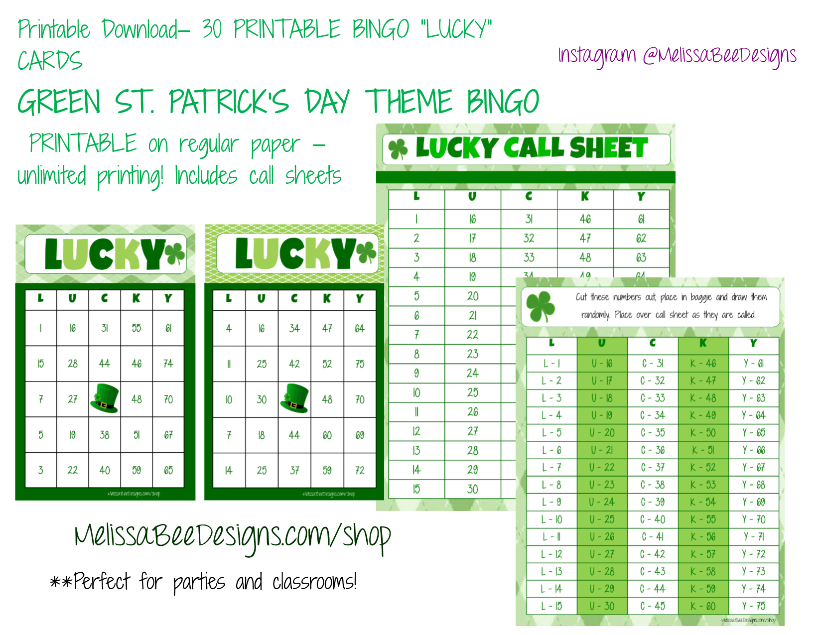Printable Lucky Bingo Cards Printable Bingo Cards