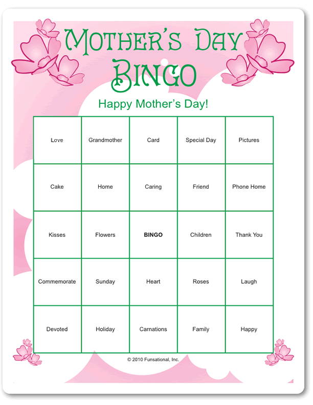 Printable Mother s Day Bingo Mother s Day Printables 