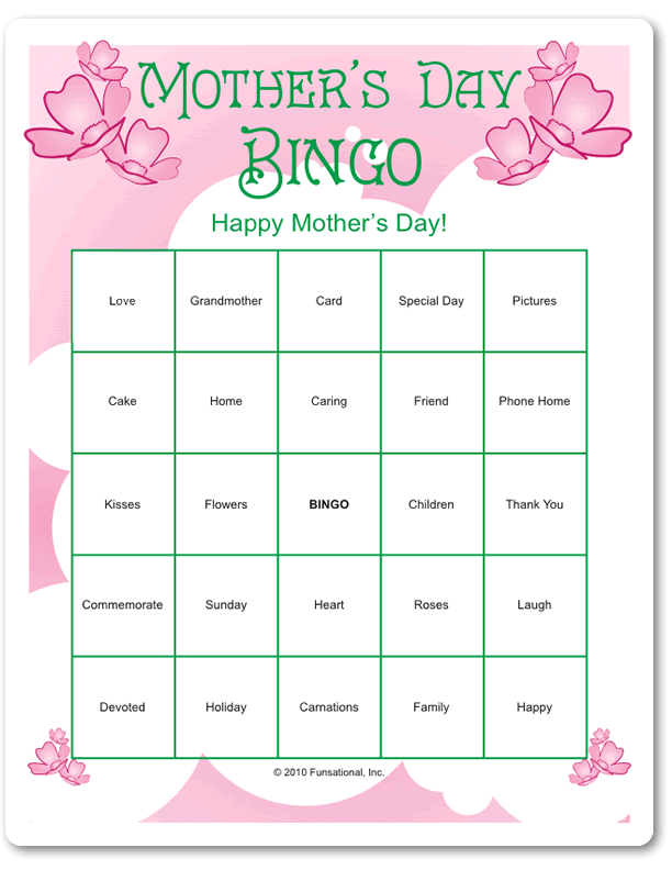 Printable Mother s Day Bingo Mother s Day Printables